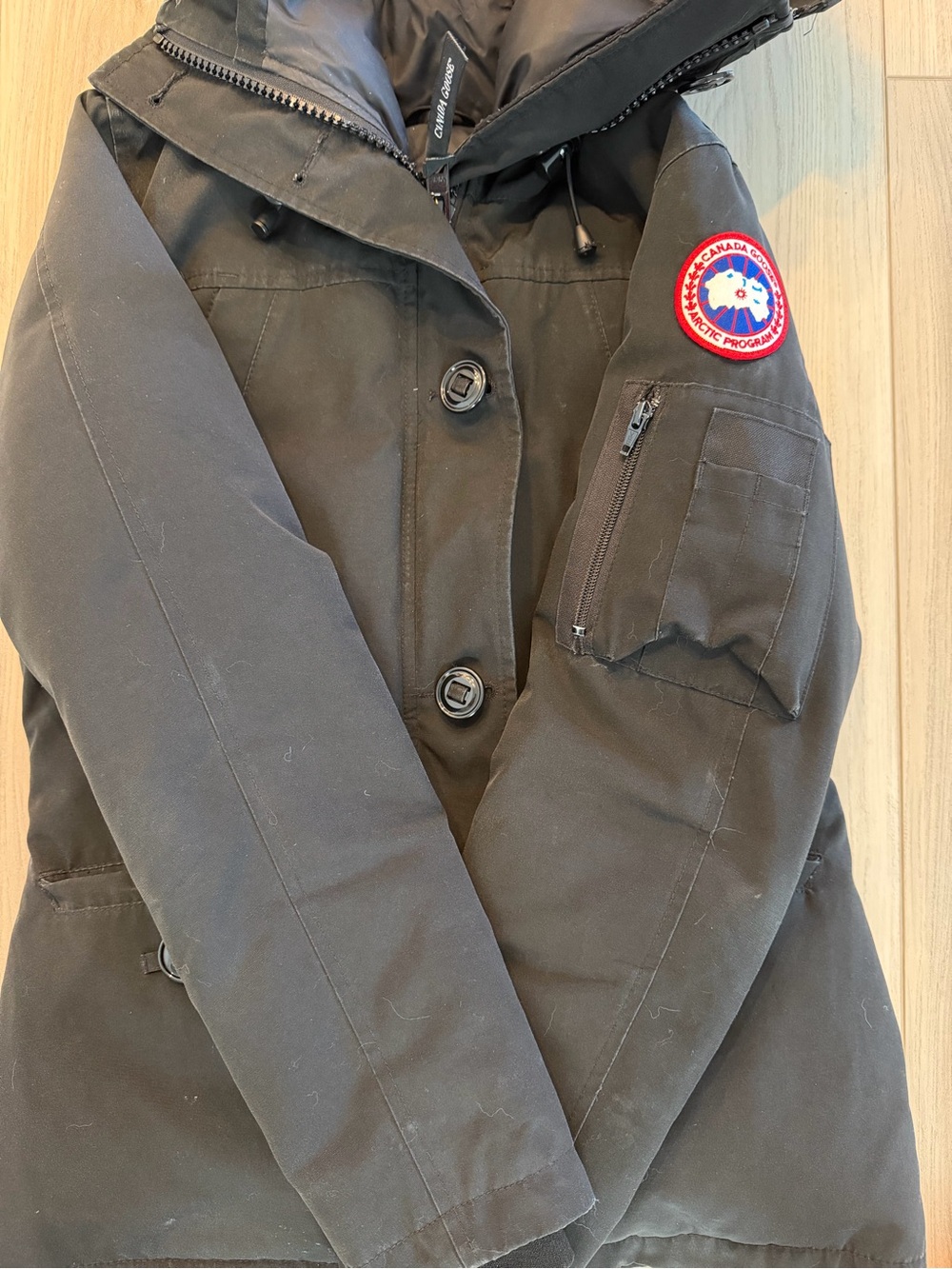 Canada Goose Black Winter Coat Women’s Small Fur Hood - Picture 5 of 13